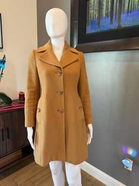 BANANA REPUBLIC Camel Wool Blend Belted Coat Petite XS